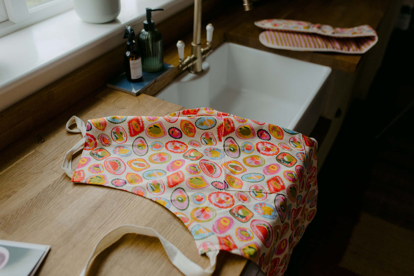 Fruit Stickers Organic Cotton Apron