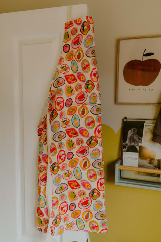 Fruit Stickers Organic Cotton Apron