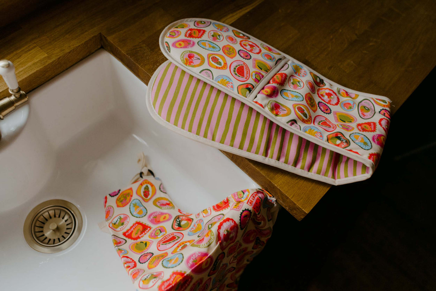 Fruit Stickers Organic Cotton Apron