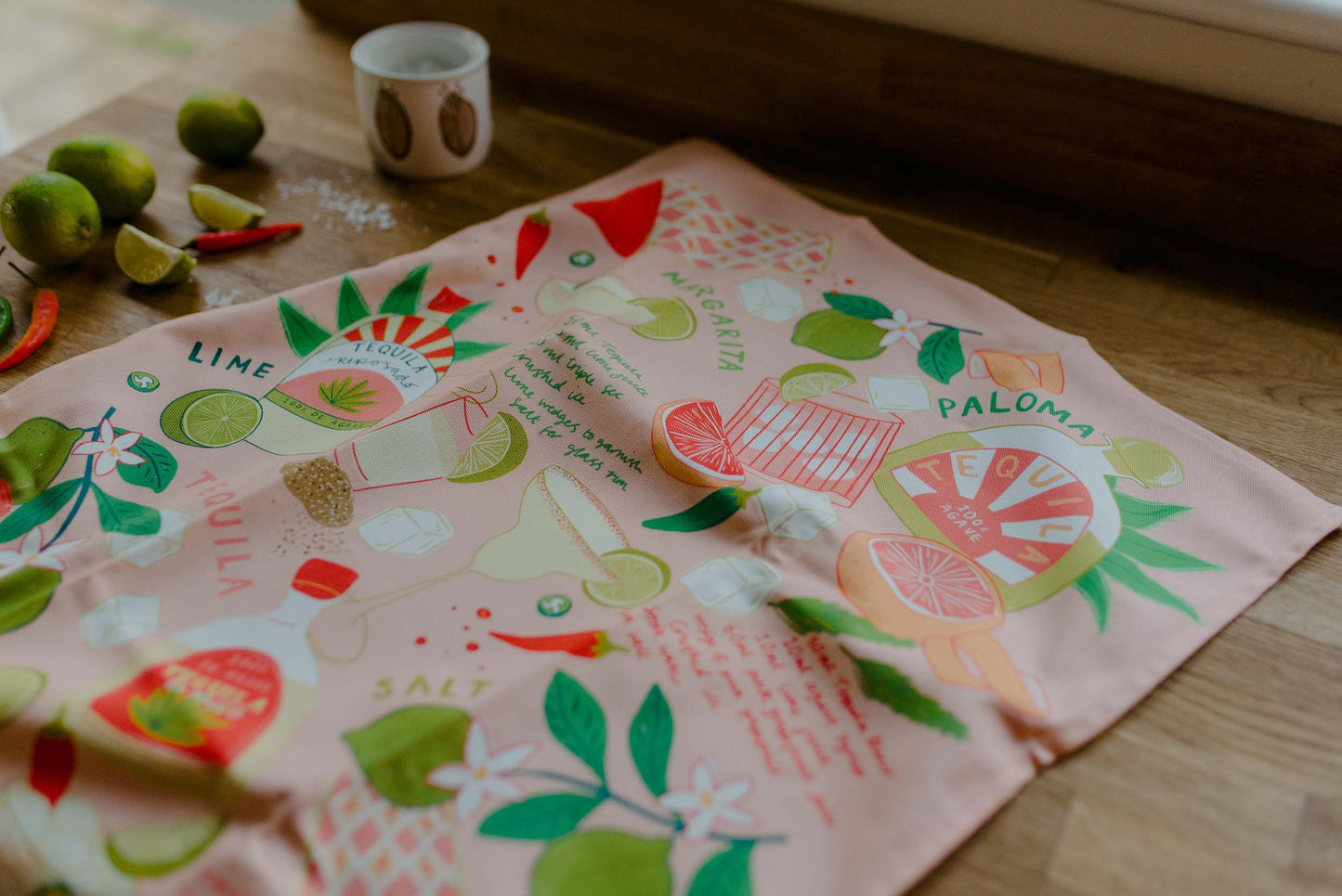 Paño de cocina de algodón orgánico Margaritas - PEDIDO ANTICIPADO