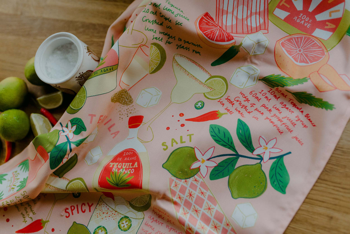 Paño de cocina de algodón orgánico Margaritas - PEDIDO ANTICIPADO