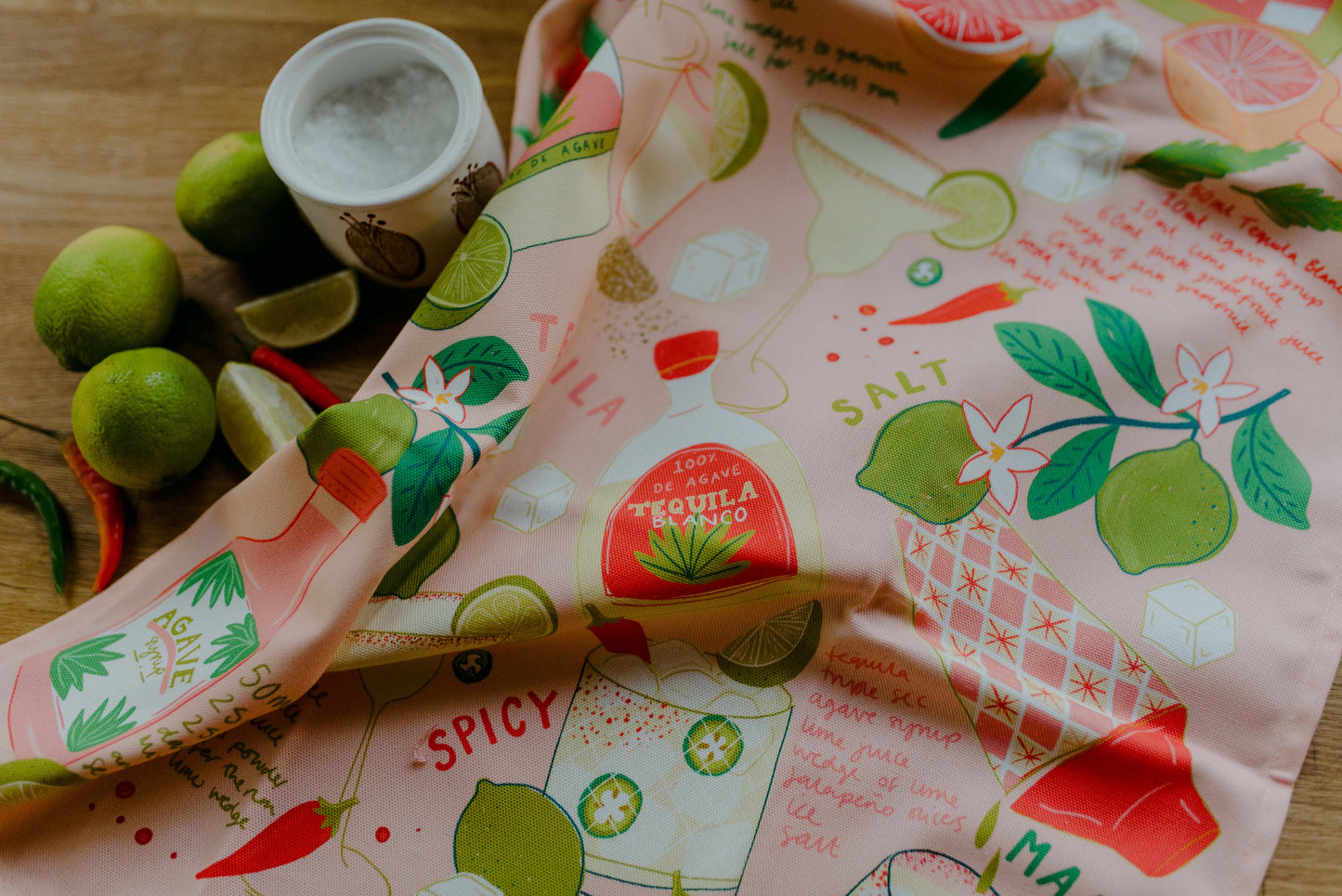 Paño de cocina de algodón orgánico Margaritas - PEDIDO ANTICIPADO