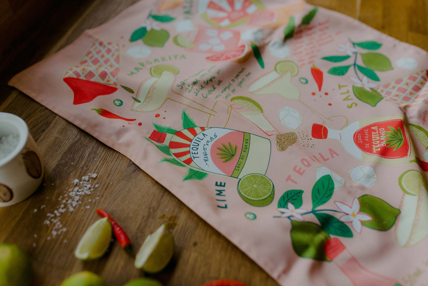 Paño de cocina de algodón orgánico Margaritas - PEDIDO ANTICIPADO