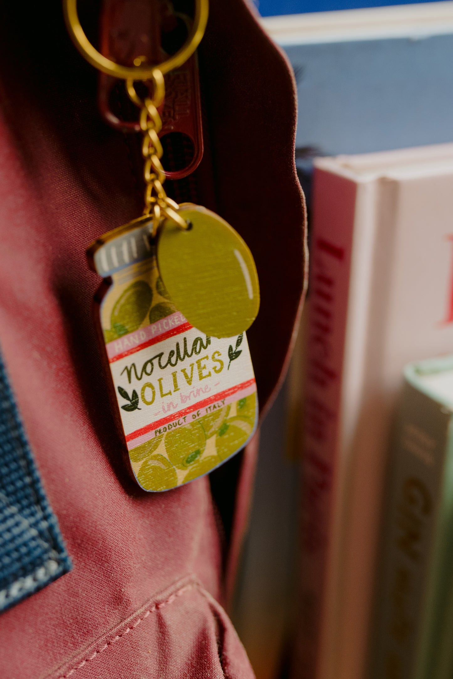 Nocellara Olives charm keychain