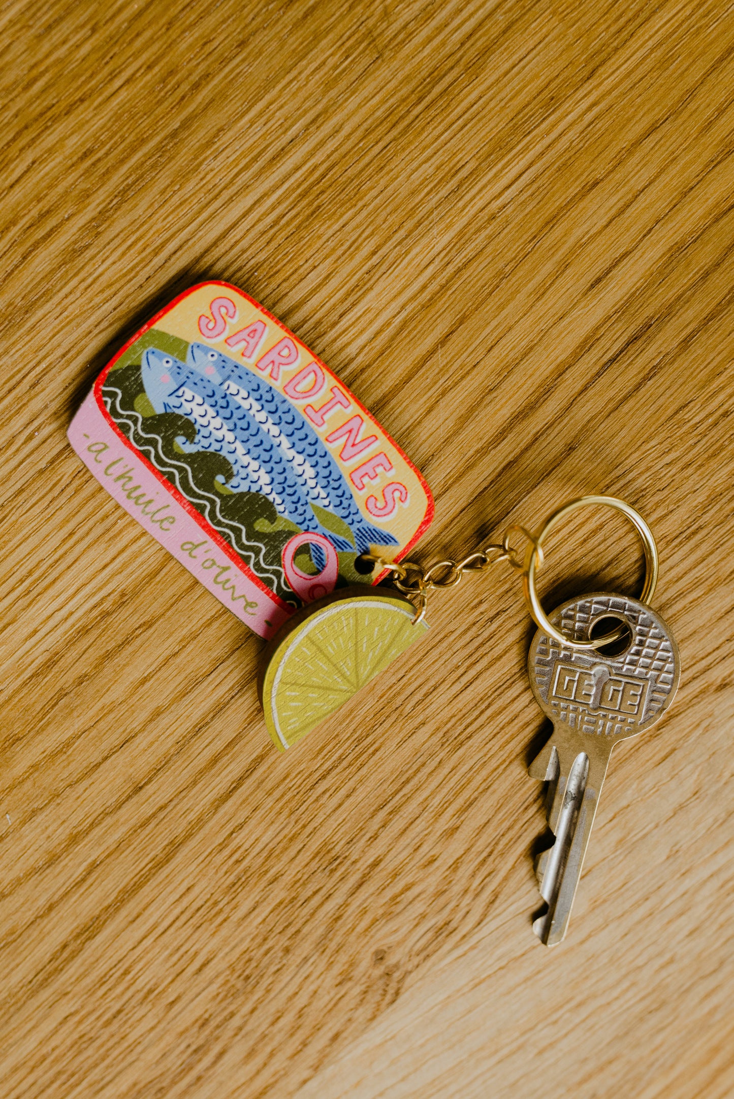 Sardines charm keychain