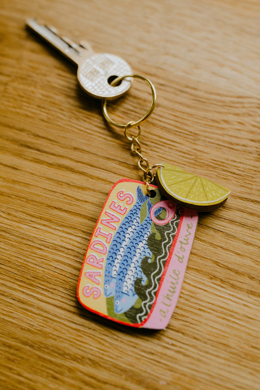 Sardines charm keychain