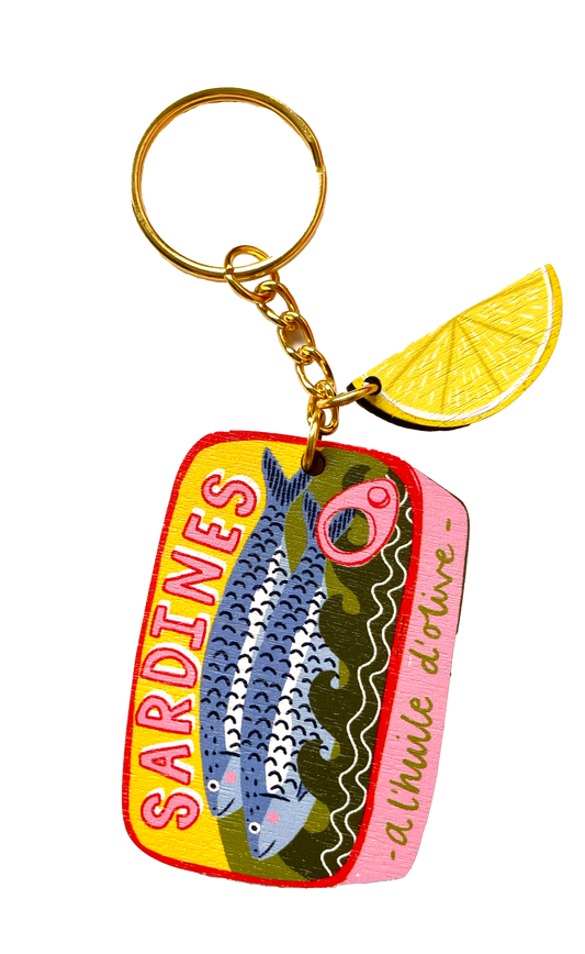 Sardines charm keychain