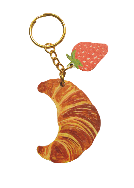 Croissant charm keychain