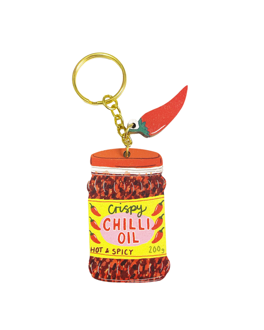Chilli Oil charm keychain