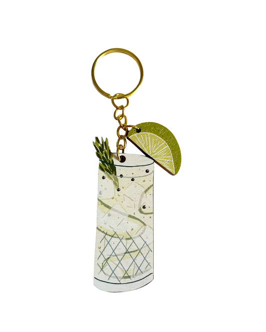 Gin & Tonic charm keychain