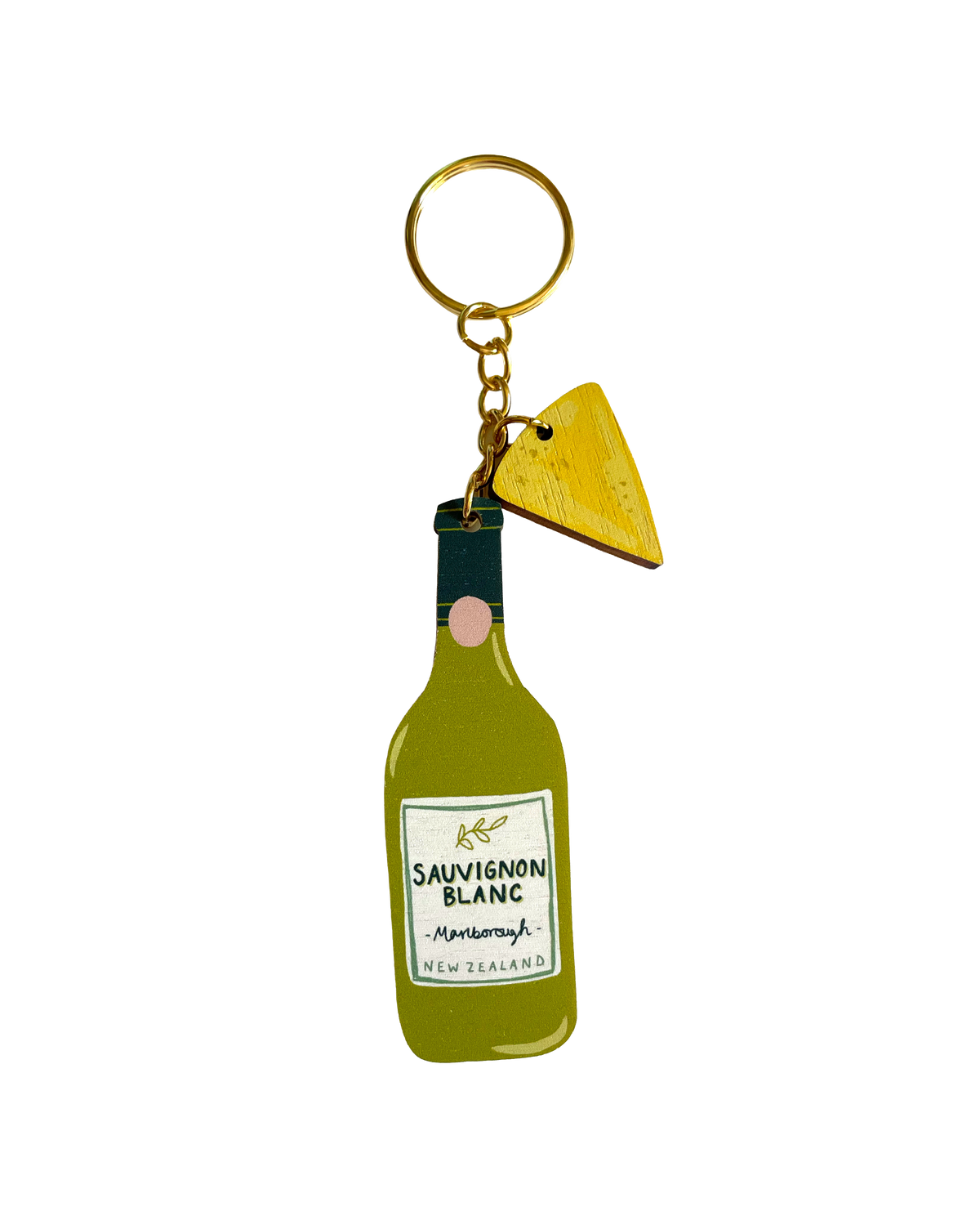 White Wine & Cheese Keychain