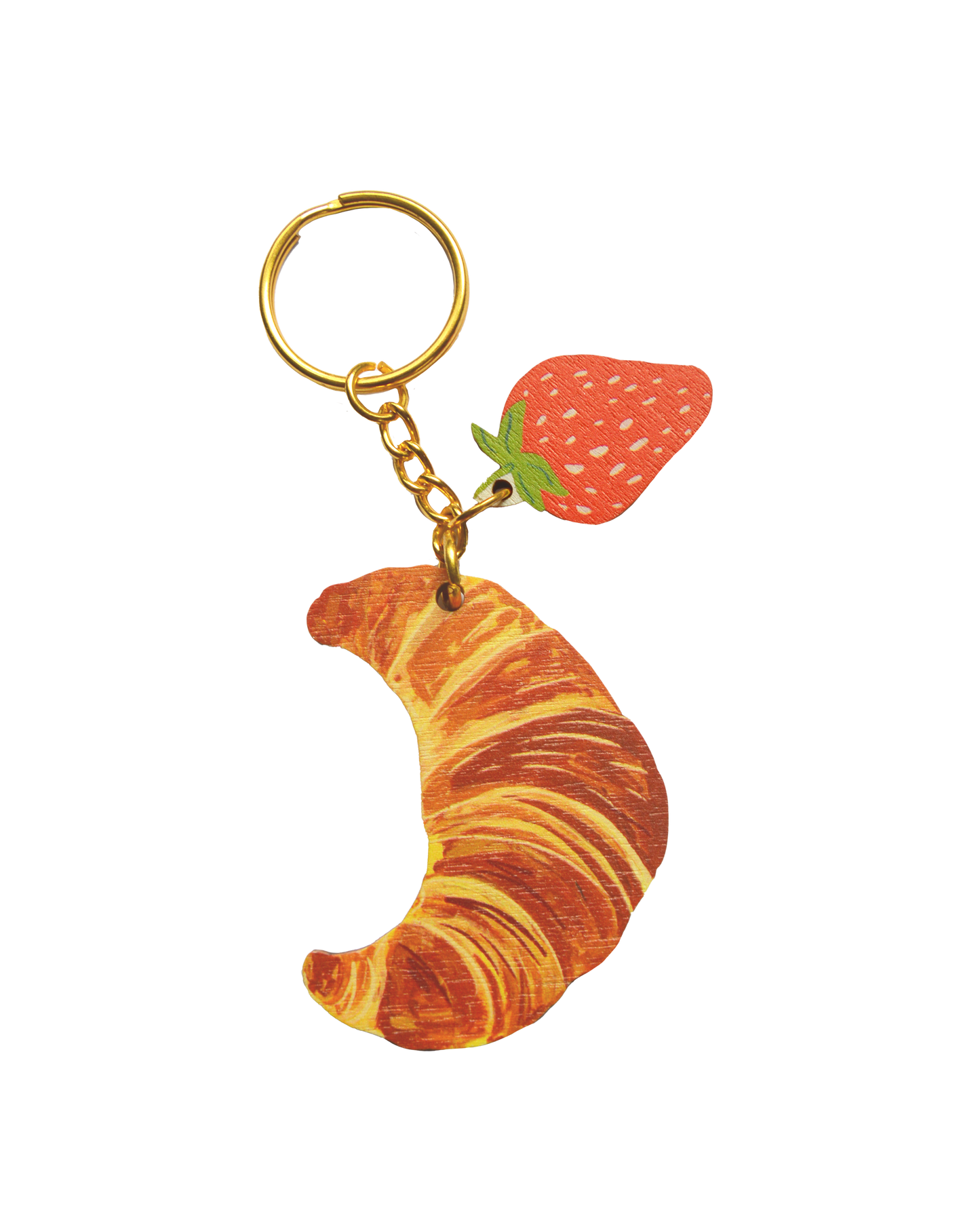 Croissant charm keychain