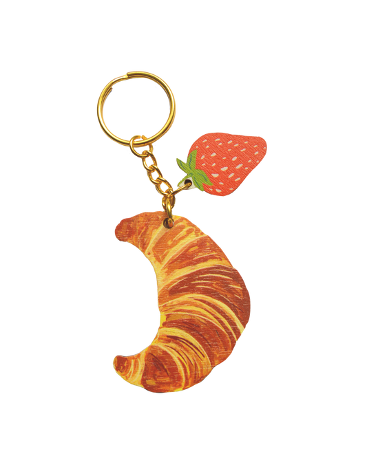 Croissant charm keychain