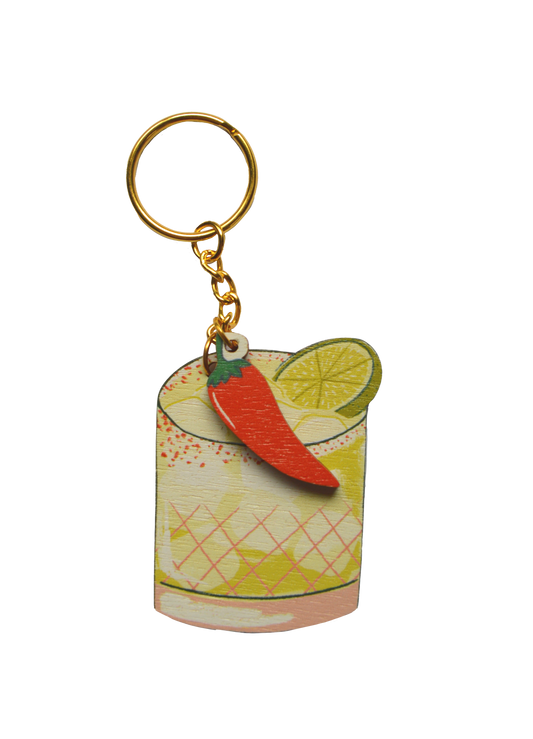 Spicy Marg charm keychain