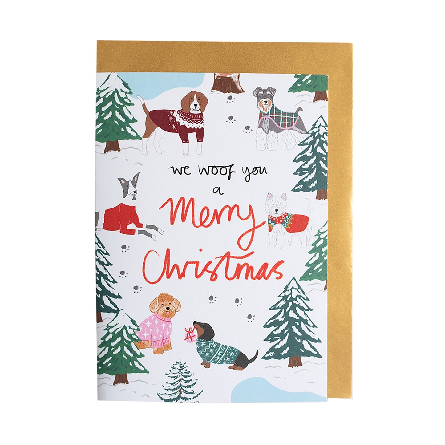 Paquete de 6 tarjetas navideñas Pawfect de tamaño A6