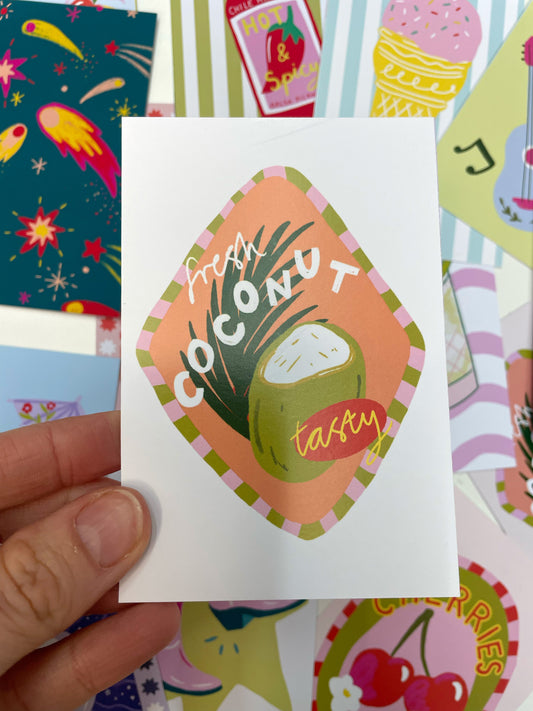 SECONDS Coconut Sticker Mini Print