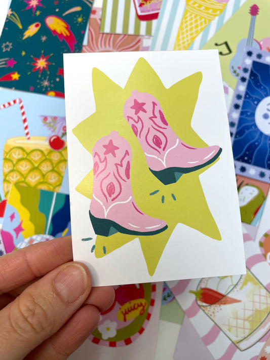 SECONDS Cowboy Boots Mini Print