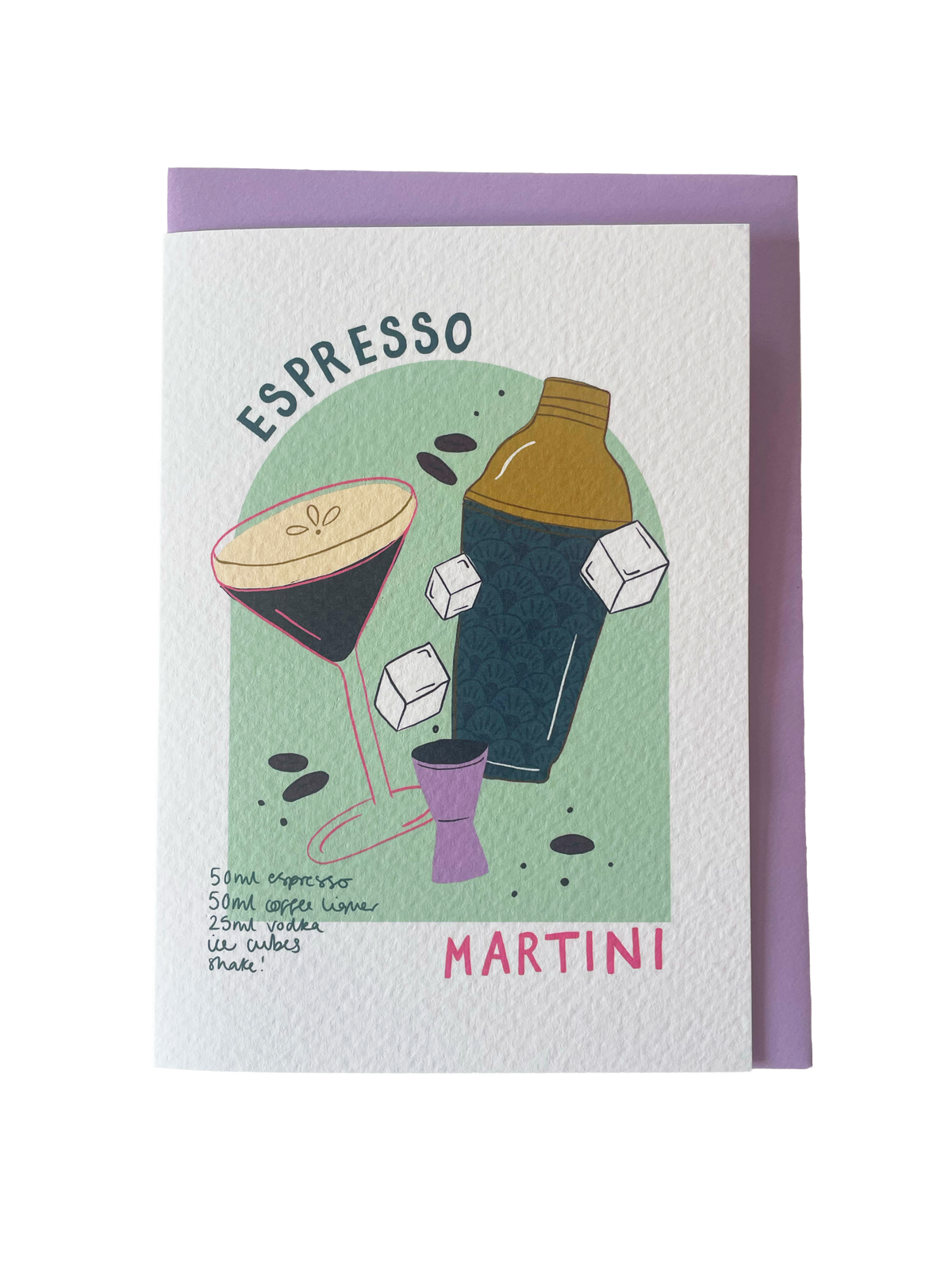 Espresso Martini Cocktail Recipe Greetings Card