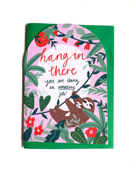 SECONDS Hang In There Sloth Arched Card