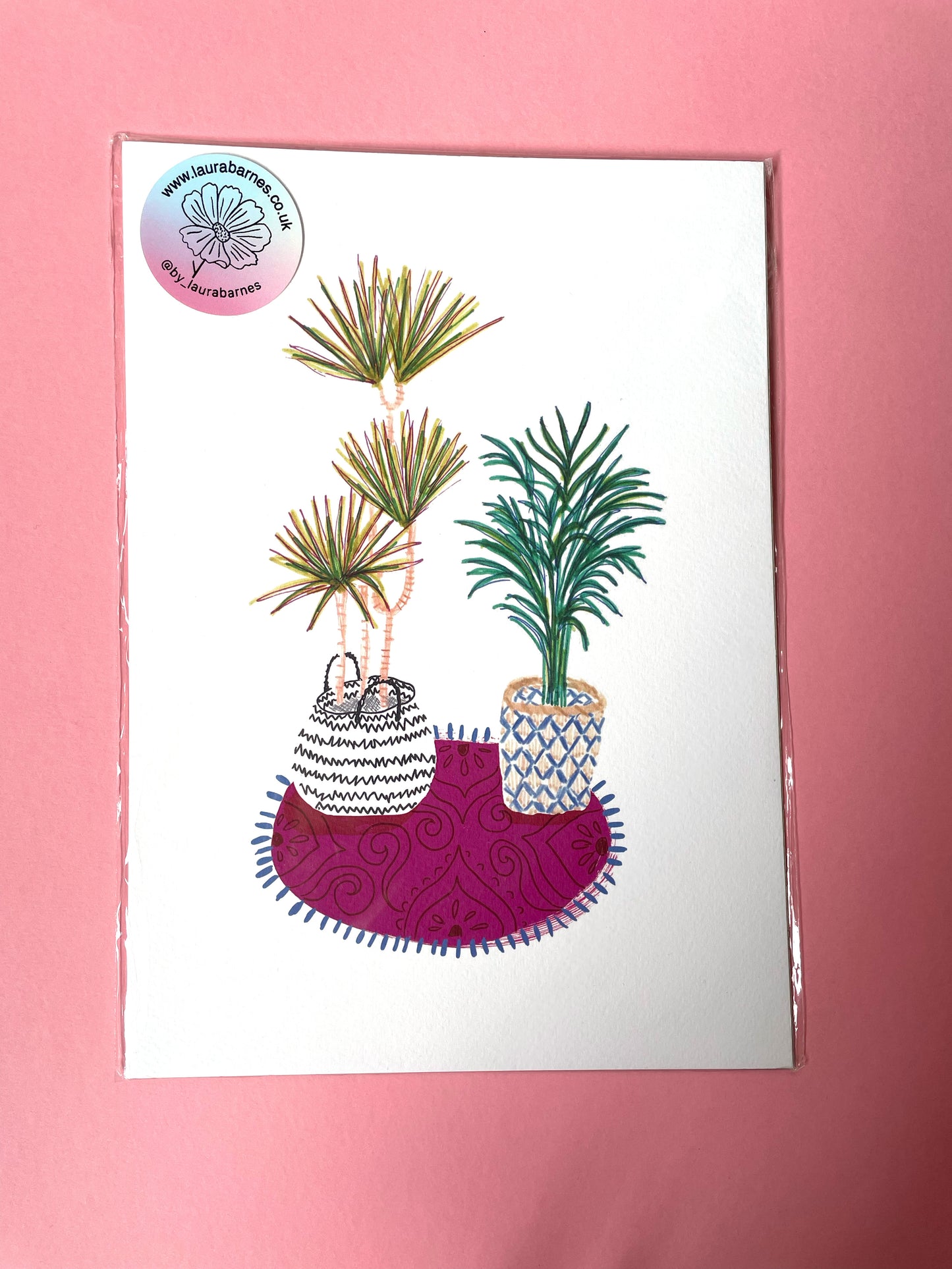 SECONDS Living Room HousePlants Print A4 Size