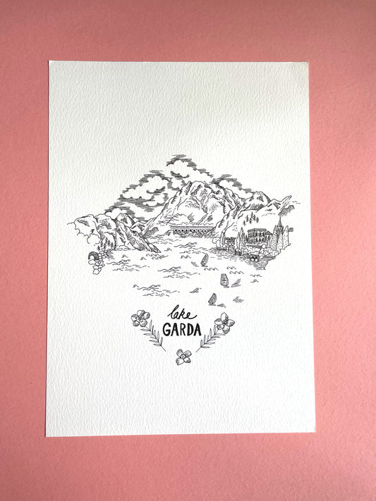 SECONDS Lake Garda Print A5 Size