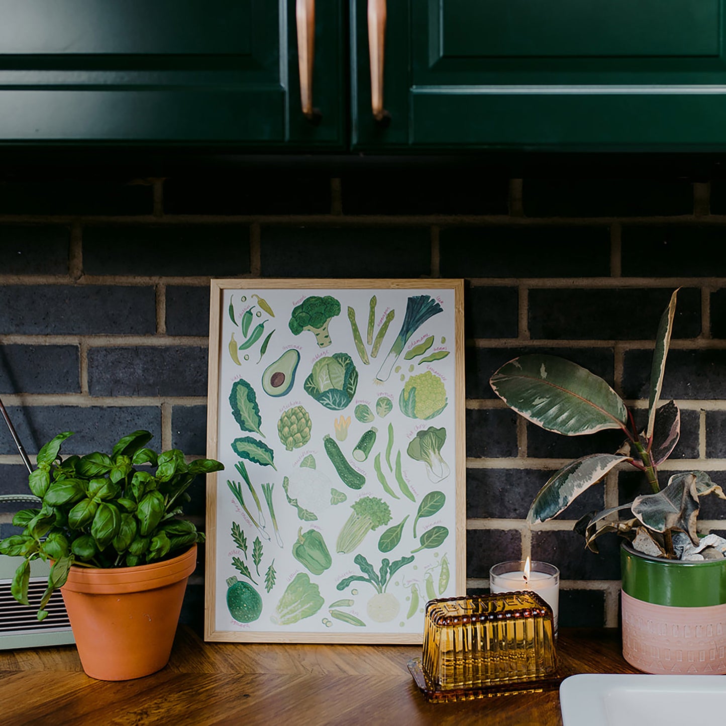 Impression d'art sur les légumes verts