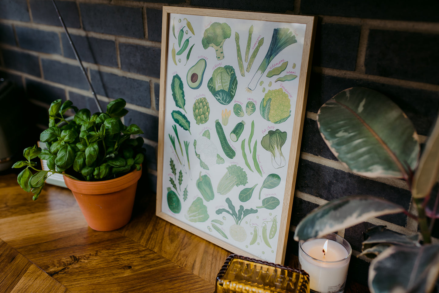 Impression d'art sur les légumes verts