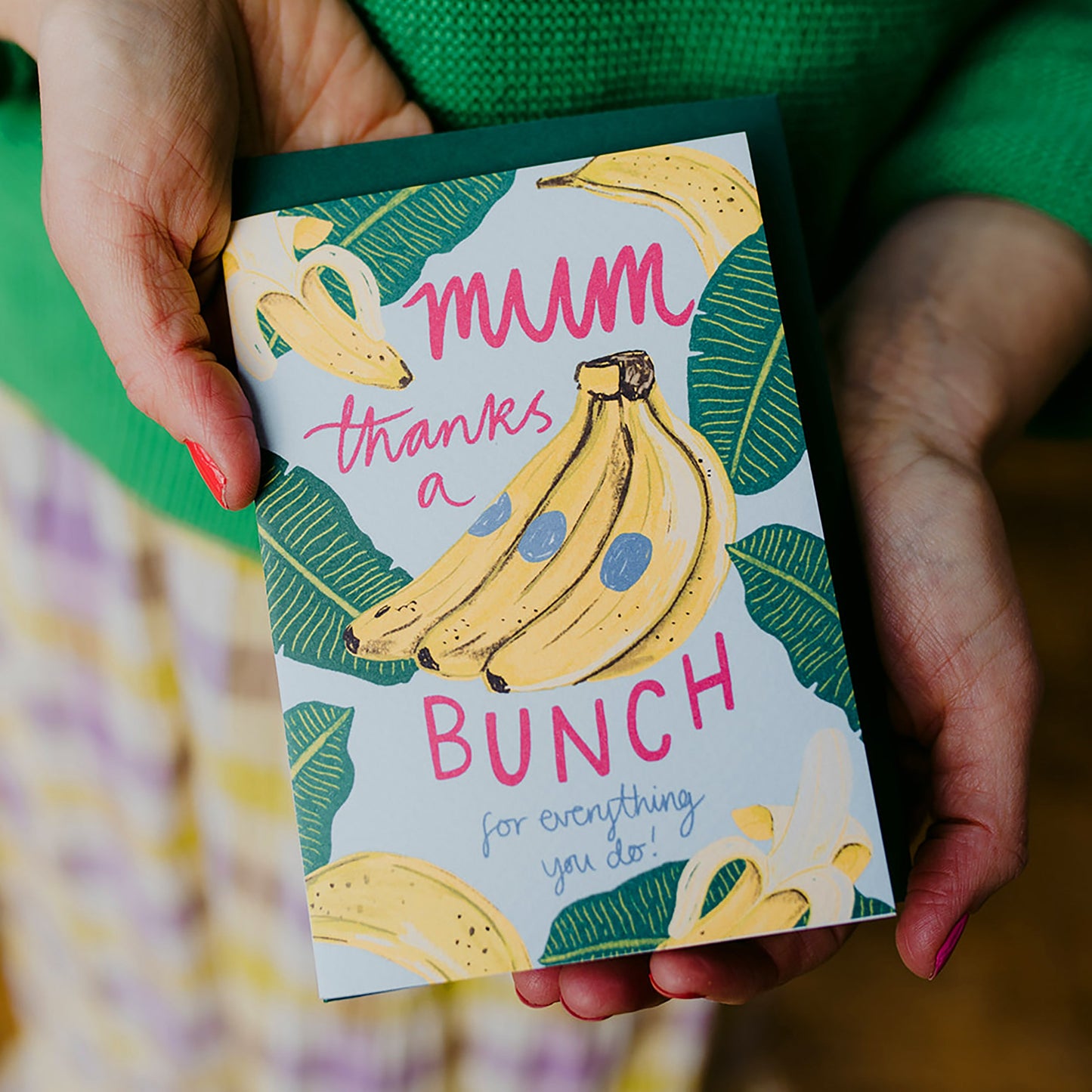 Maman remercie beaucoup les bananes Carte de fête des mères