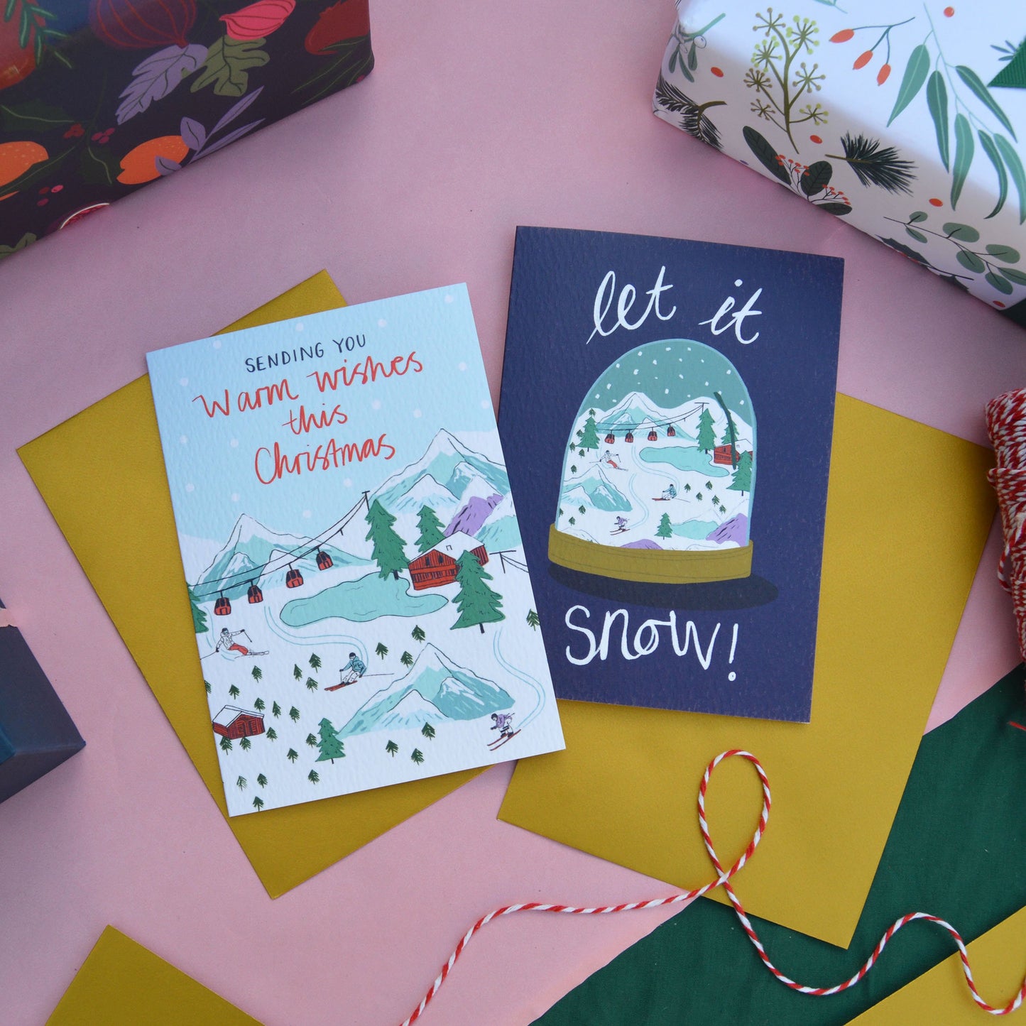 Ensemble de cartes de Noël « Let it Snow » - Bleu