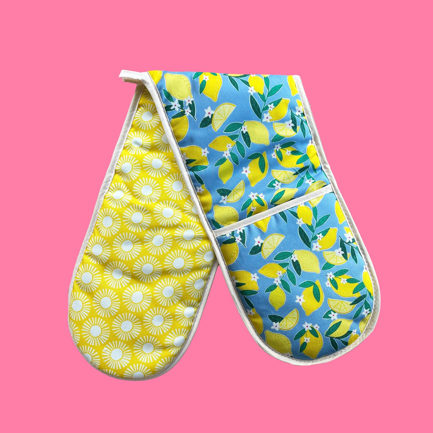 Guantes de cocina de algodón orgánico con limones de Sorrento