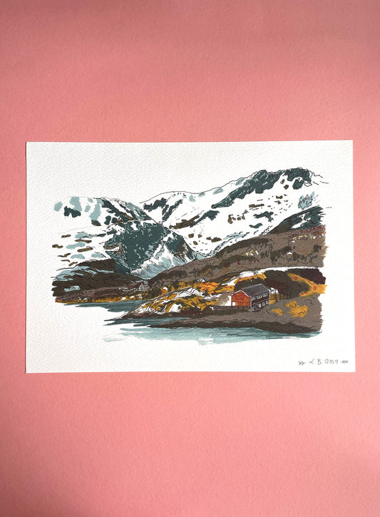 SECONDS Alpine Mountains Print v1 A4 Size