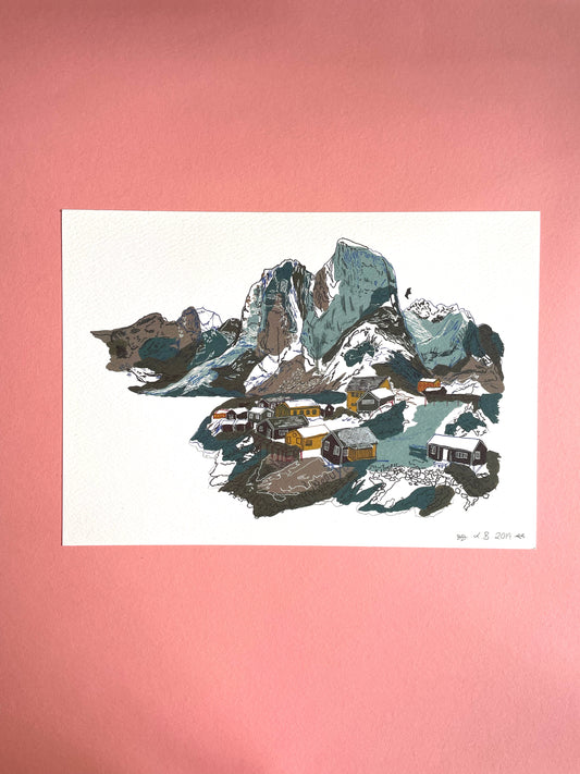 SECONDS Alpine Mountains Print v2 A4 Size