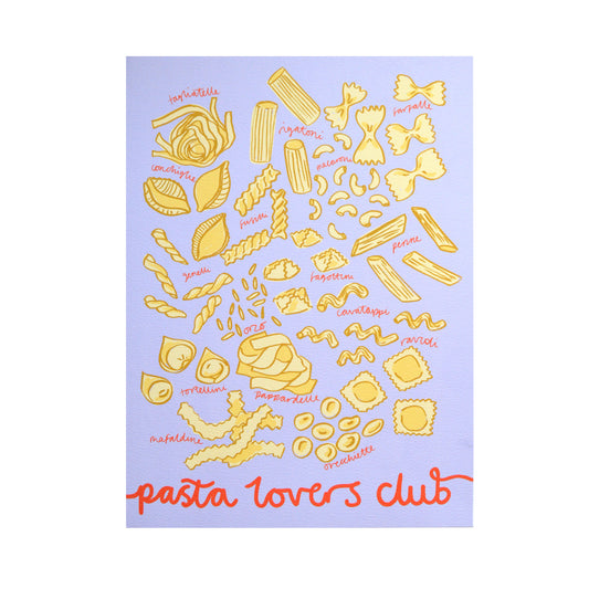 SECONDS Print Pasta Lovers Club Lilac A3 Size