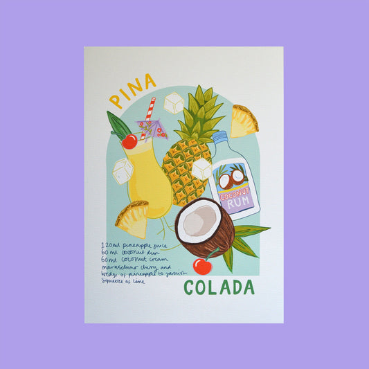 SECONDS Print Pina Colada Cocktail A3 Size