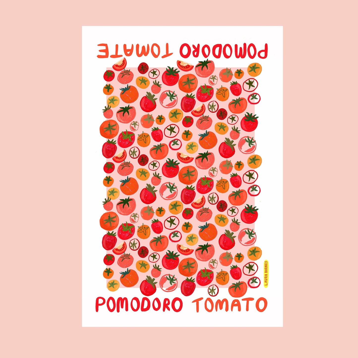 Torchon en coton bio à motif tomates Pomodoro