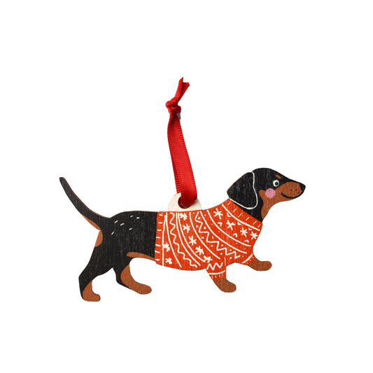Décoration de Noël en forme de chien teckel