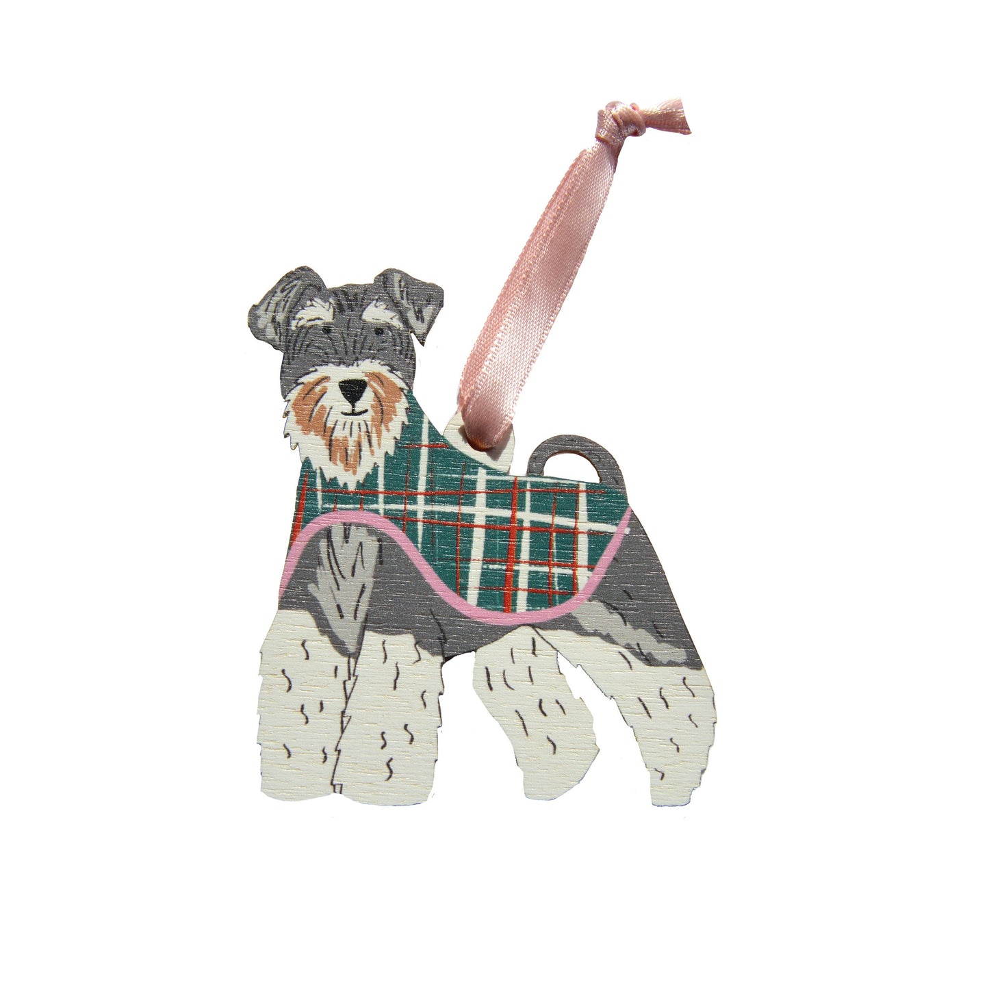 Decoración navideña con forma de perro Schnauzer