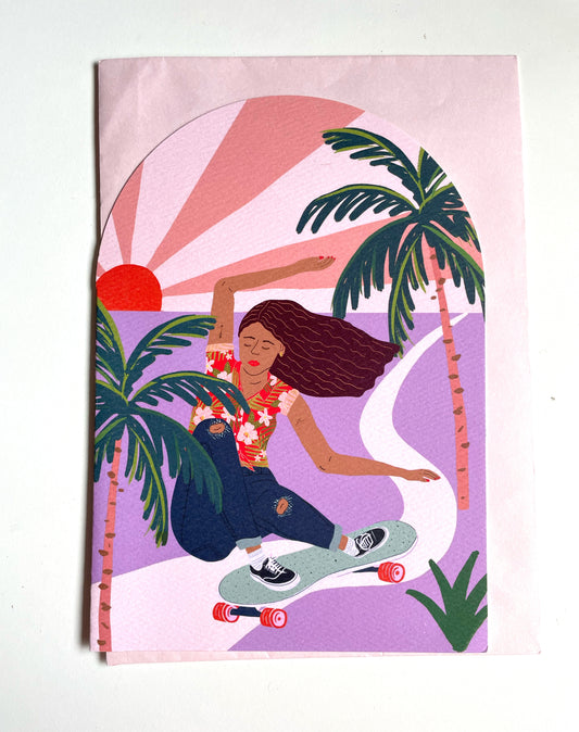 SECONDS Skater Girl Arched A5 Card