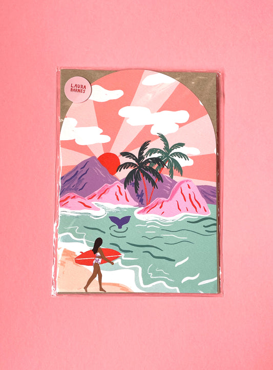 SECONDS Surfer Girl Print Arched A5 Size