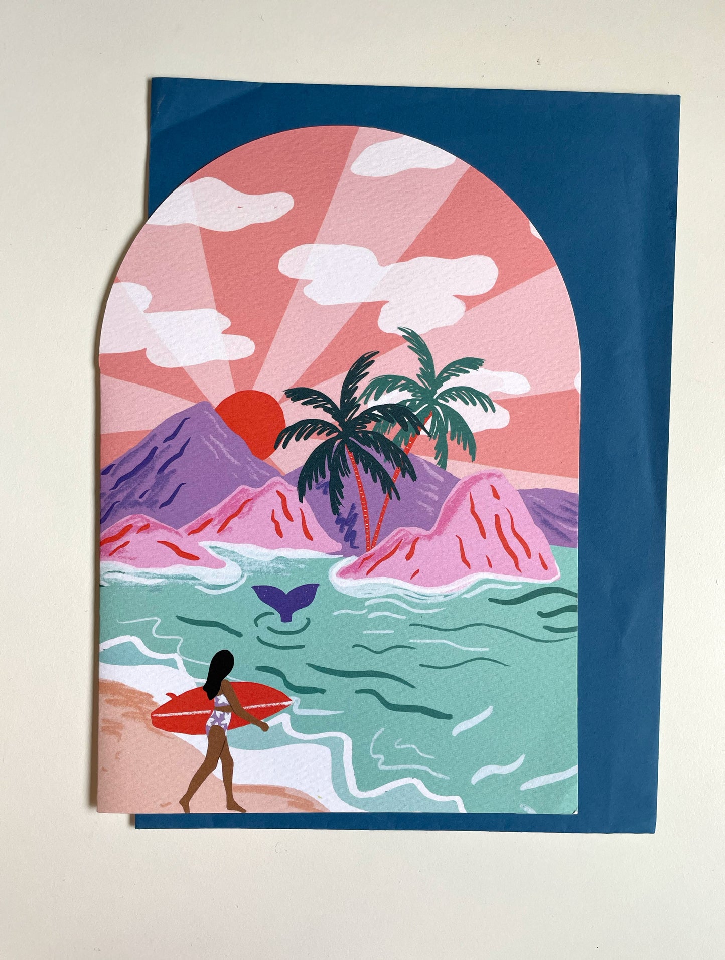 SECONDS Surfer Girl Mountains Arched Arched A5 Card