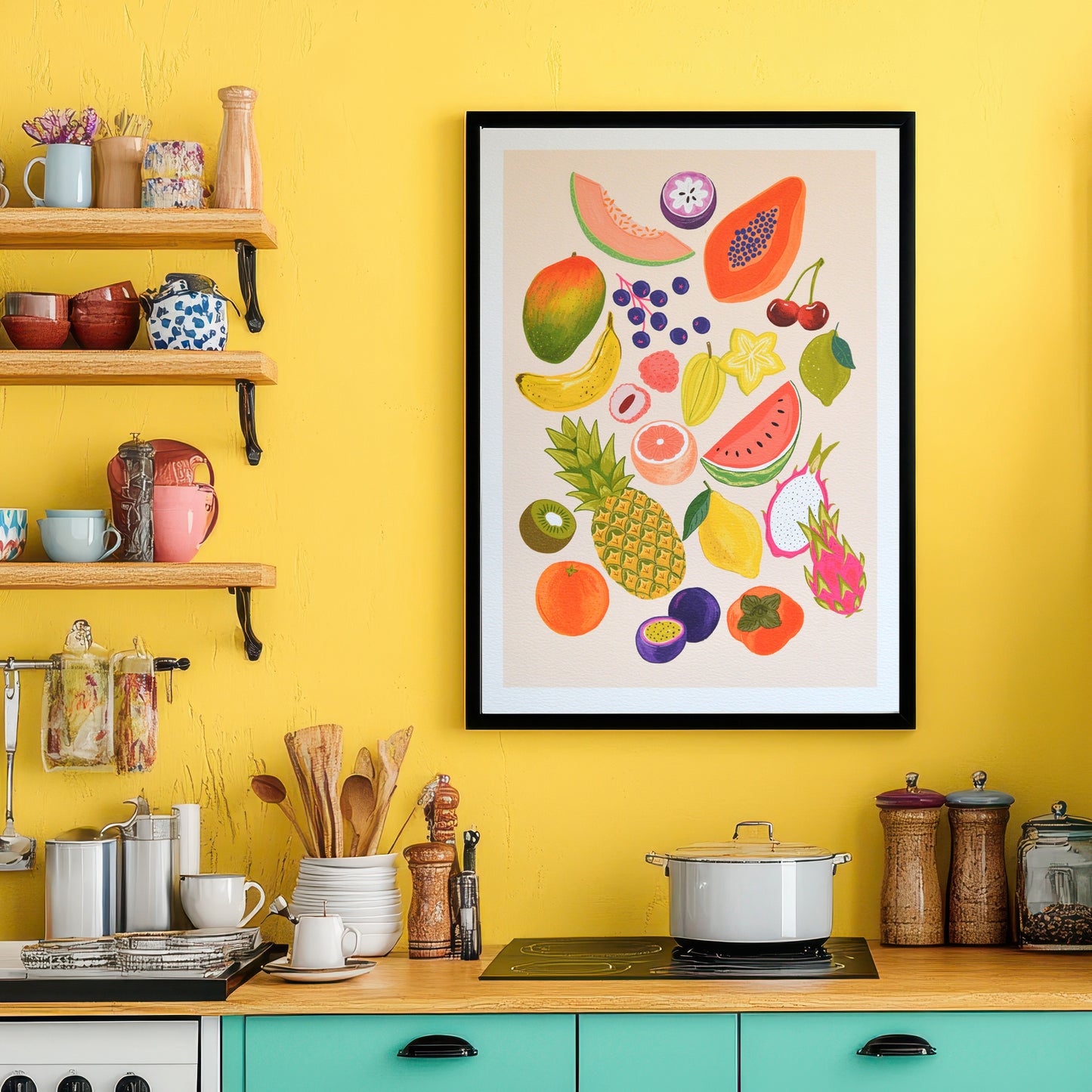 Impression d'art de fruits tropicaux