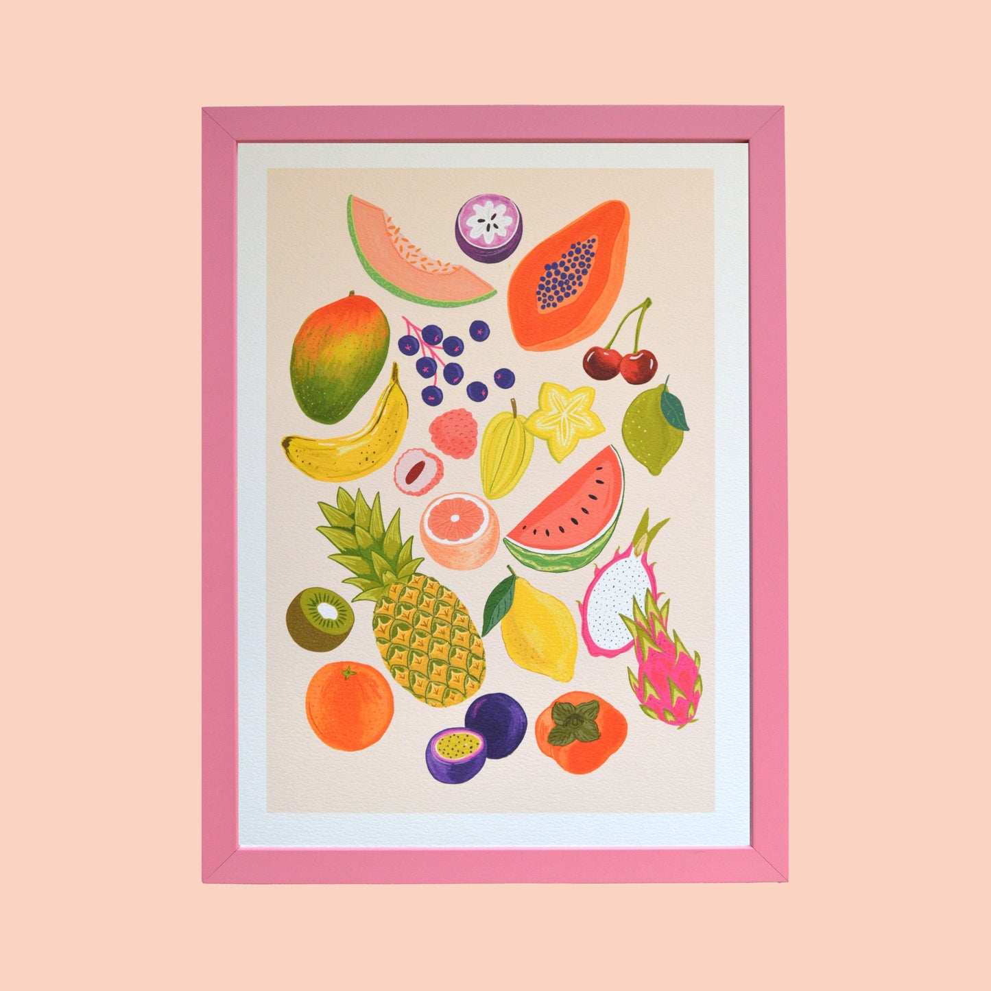 Impression d'art de fruits tropicaux