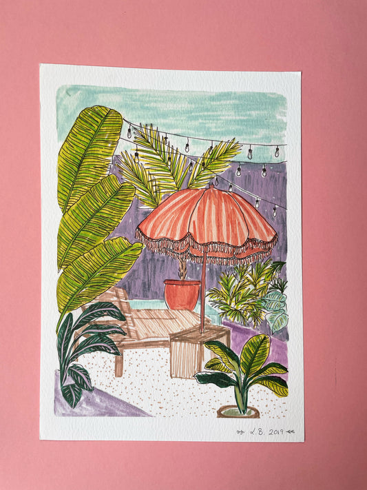 SECONDS Poolside Tulum Print A4 Size