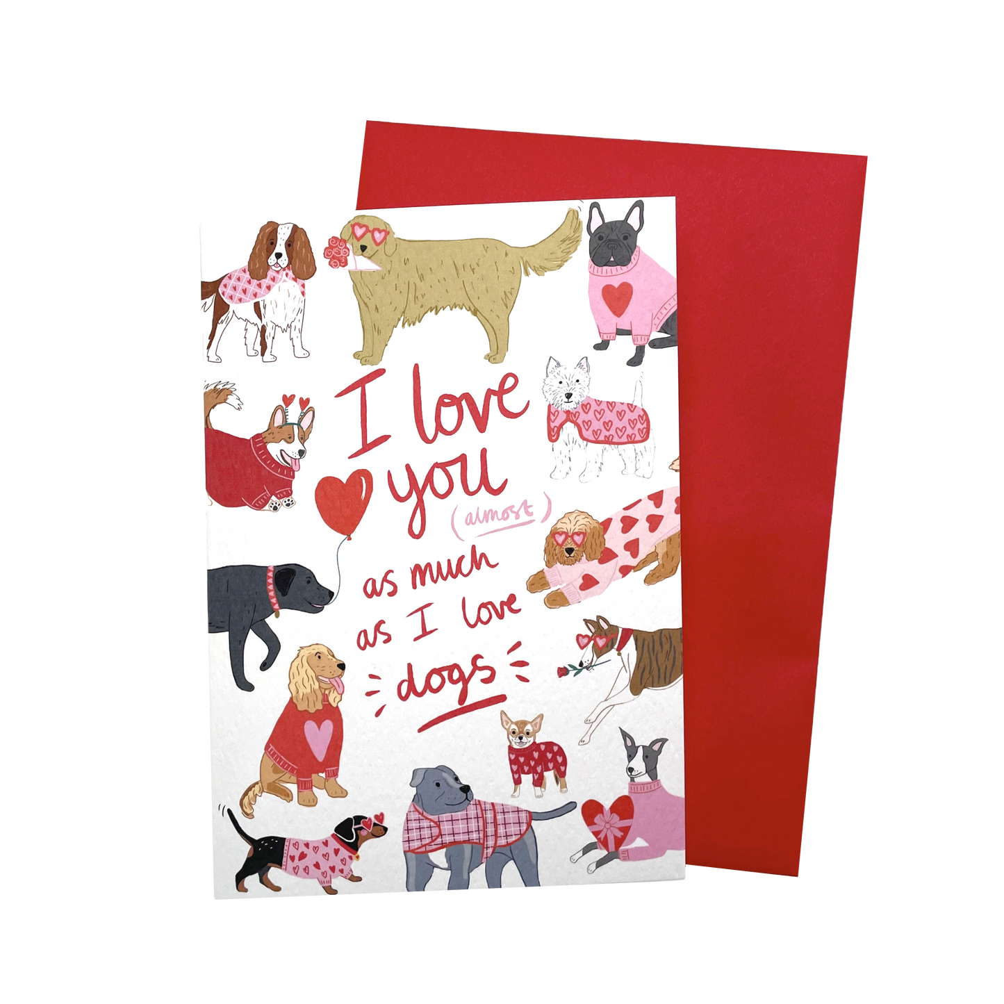 Te amo casi tanto como a los perros-tarjeta